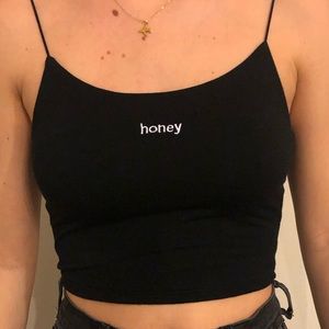 Black cropped tank top